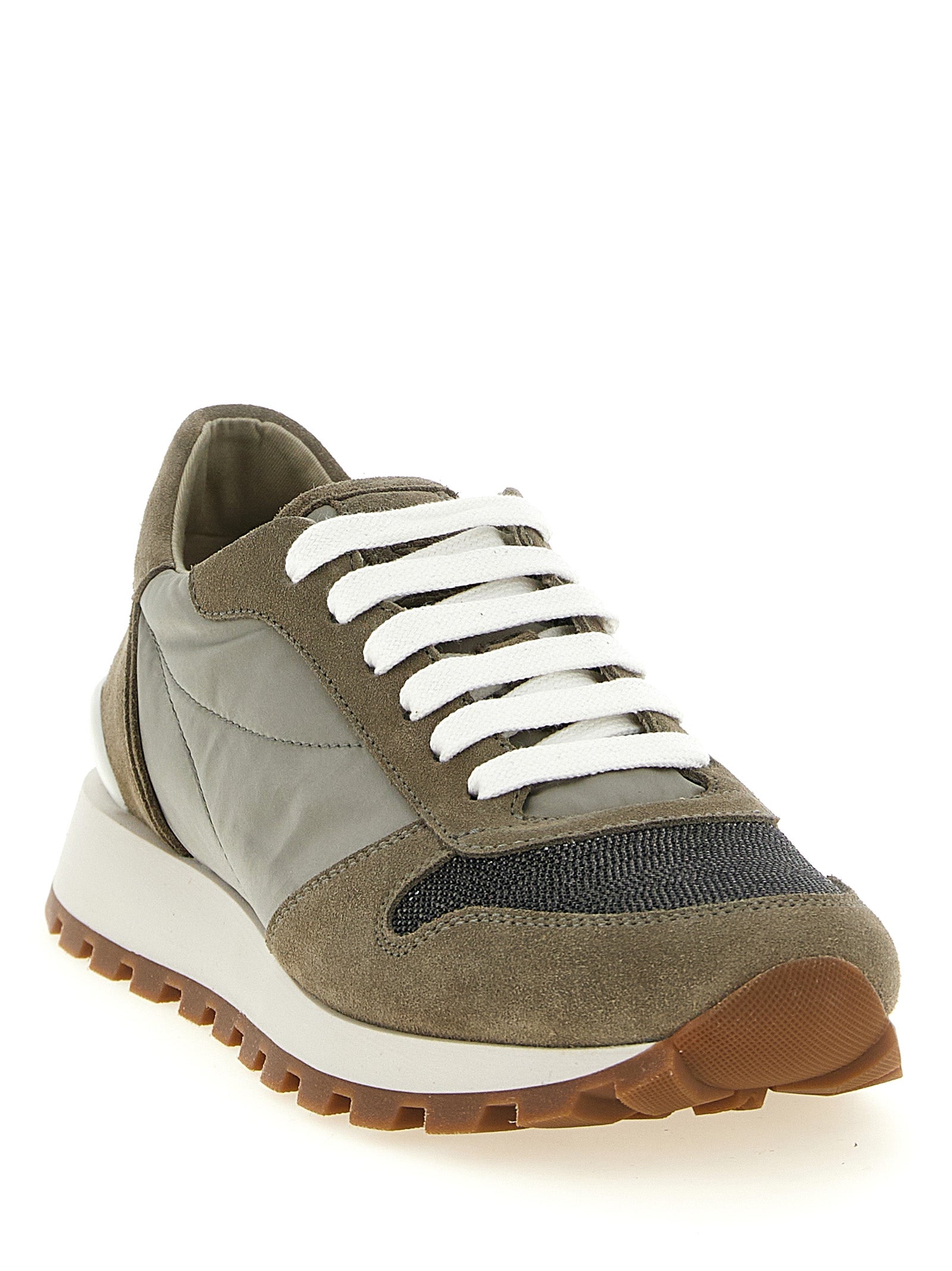 Techno Suede Sneakers with Jewel Detail for Everyday Comfort