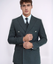 Modern Fit Double-Breasted Dark Grey Men’s Suit with Silver-Tone Metal Buttons – Wessi