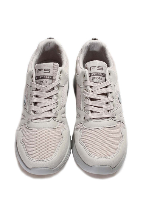 Men's Light Gray Athletic Sneakers with Breathable Mesh - Wessi