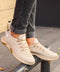 Men's Beige Lightweight Knit Sneakers with Breathable Design - Wessi