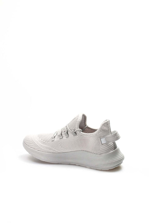 Men's Light Gray Knit Sneakers with Cushioned Sole - Wessi