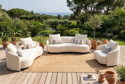 Serene Outdoor 6-Piece Lounge Set –  2-Sofas, Arm chair and Table Set