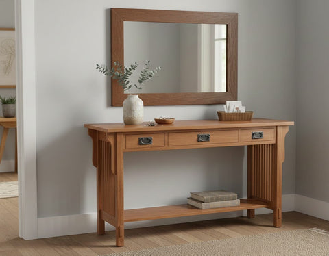 Mission 3 Drawer Crofter Style Console Table