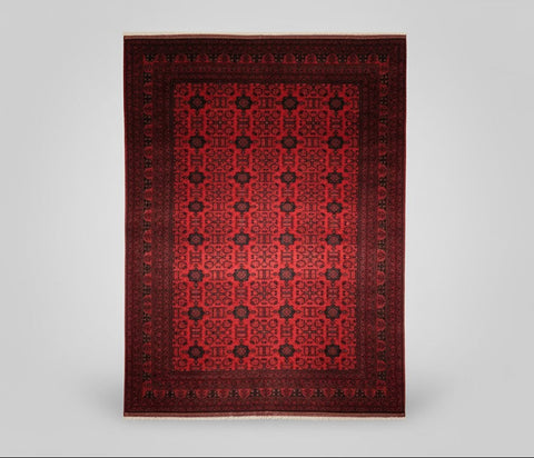 Terkaman Tribal Afghan Oriental Rug, size  8' 5" x 11' 6"  (C)