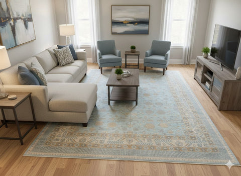 Hand-Knotted Sultanabad Vegetable-Dyed Wool Rug, 9' 6" x 13' 9"  (K)