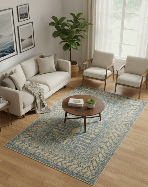 Khotan Pomegranate design Oriental Rug, size 4" x 6"  (D)