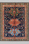 Hand-Knotted Vegetable Dye Kazak Rug from Pakistan, 5' x 6' 7"