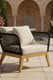 Cypress Teak Wood Outdoor Arm Chair with Black Rope Design
