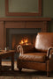 English Rolled Arm - Arm Chair - Bark Brown Leather