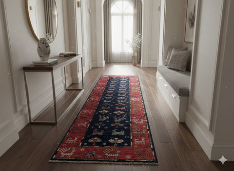 Hand-Knotted Sultanabad Vegetable-Dyed Wool Rug 2' 8" x 11' 5"