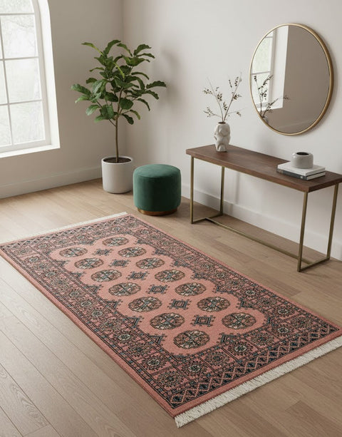 Hand-Knotted Pakistani Bokhara Rug – 100% Wool, 3" x 5" (M)