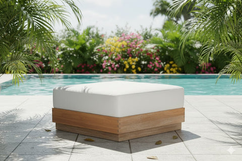 Imperial Grove Outdoor Solid Teak Wood Ottoman