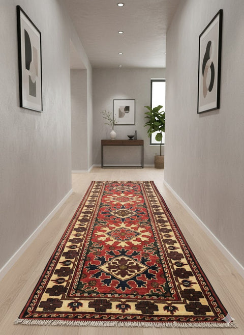 Terkaman Tribal Afghan Oriental Rug, size 2' 8" x 7' 5"  (Q)
