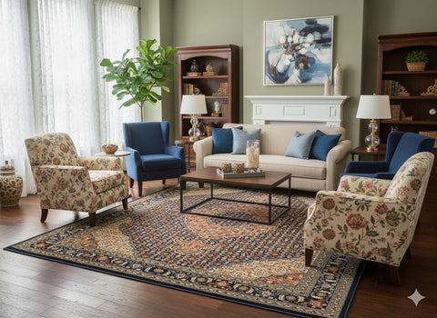 Exquisite 100% Silk Persian Design Rug – Elegant and Luxurious, 8' x 10' (H)