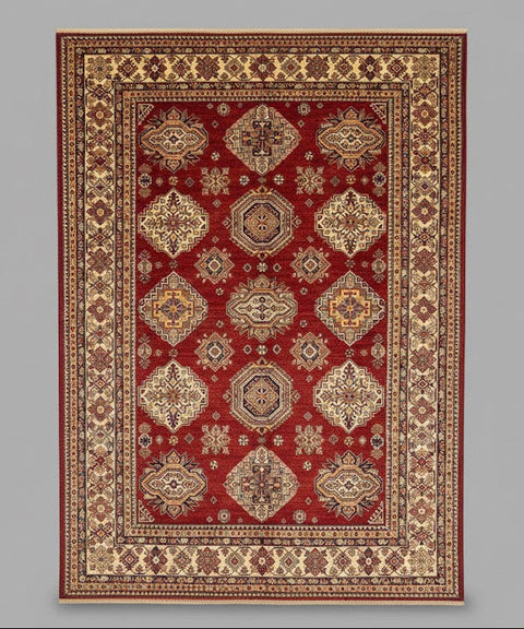 Hand-Knotted Vegetable Dye Kazak Rug from Pakistan, 8' 1" x 10' 2"