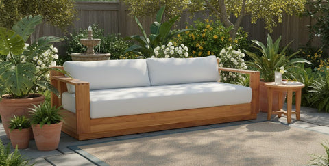 Imperial Grove Outdoor Solid Teak Wood Sofa - 84"