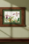 Arts & Crafts Mission Oak Framed Art with Tropical Bloom Walnut finish