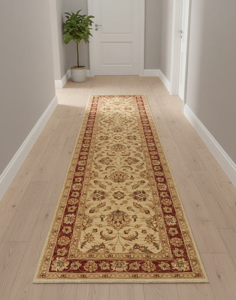 Hand-Knotted Sultanabad Vegetable-Dyed Wool Rug Size ; 2' 7" x 10' 4"