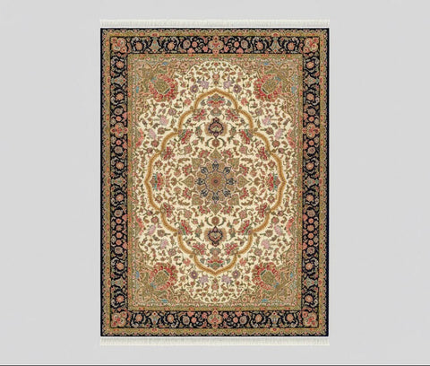 Exquisite 100% Silk Persian Design Rug – Elegant and Luxurious, size 8' 1" x 11' 6"