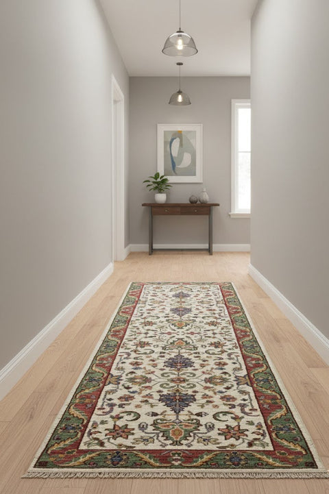 Sultanabad 100% wool Hand Made Rug - size 2" x  8" (P)