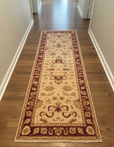 Hand-Knotted Sultanabad Vegetable-Dyed Wool Rug, 2' 8" x 7' 6" (K)