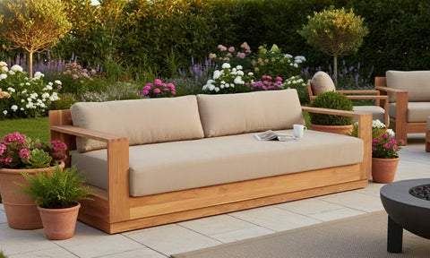Imperial Grove Outdoor Solid Teak Wood Sofa Set