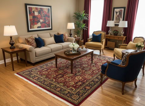 Sultanabad 100% wool Hand Made Rug - size 9' 1" x 12' 2"  (P)