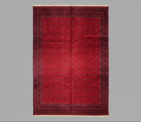Terkaman Tribal Afghan Oriental Rug, size 8' 11" x 11" 4" (C)