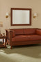 Mission / Craftsman Cubic Slat Side Love Seat - Russet Brown Leather (RB2)