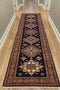 Hand-Knotted Vegetable Dye Kazak Rug from Pakistan, size 2' 8" x 9' 10"
