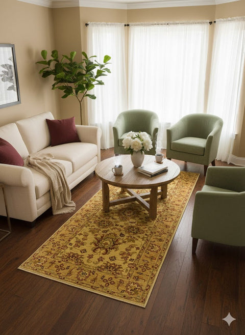 Hand-Knotted Sultanabad Vegetable-Dyed Wool Rug, 2' 6" x 6' 4"  (K)