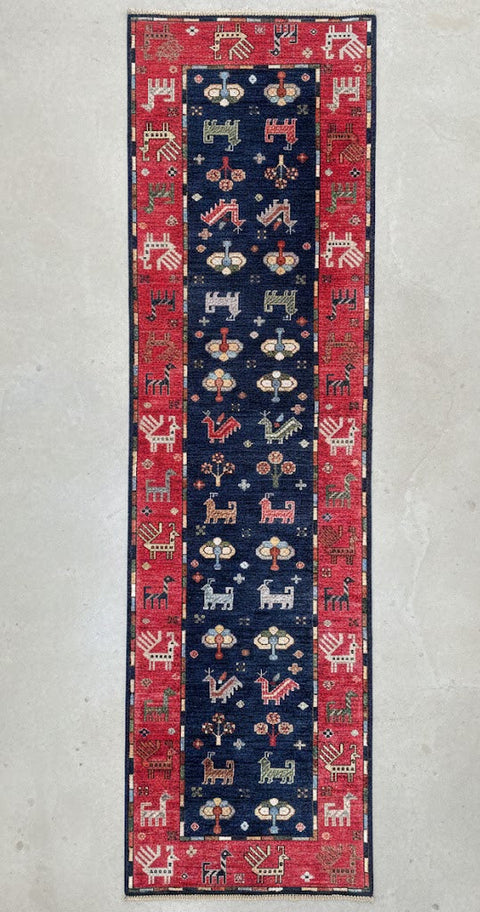 Hand-Knotted Sultanabad Vegetable-Dyed Wool Rug 2' 8" x 11' 5"