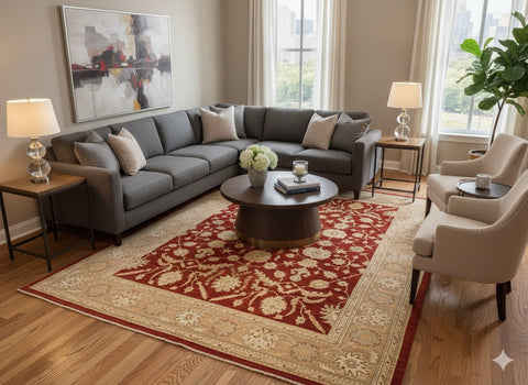 Hand-Knotted Sultanabad Vegetable-Dyed Wool Rug, 9" x 11' 8"  (K)