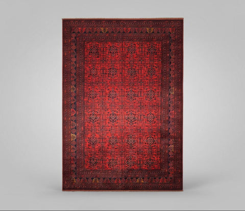 Terkaman Tribal Afghan Oriental Rug, size 9' 11" x 13"  (C)