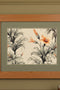 Arts & Crafts Mission Oak Framed Art with Tropical Bloom Michael's Cherry