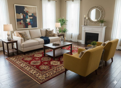 Hand-Knotted Vegetable Dye Kazak Rug from Pakistan, 8' 1" x 10' 2"