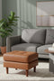 Cosmic Modern Leather Ottoman / Footstool - Light Brown