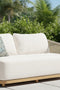 Alpine Teak Wood Outdoor Loveseat with Gray Rope Design