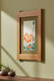Arts & Crafts Mission Oak Framed Art with Poppy Design