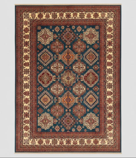 Hand-Knotted Vegetable Dye Kazak Rug from Pakistan, 8' 2" x 10' 10"