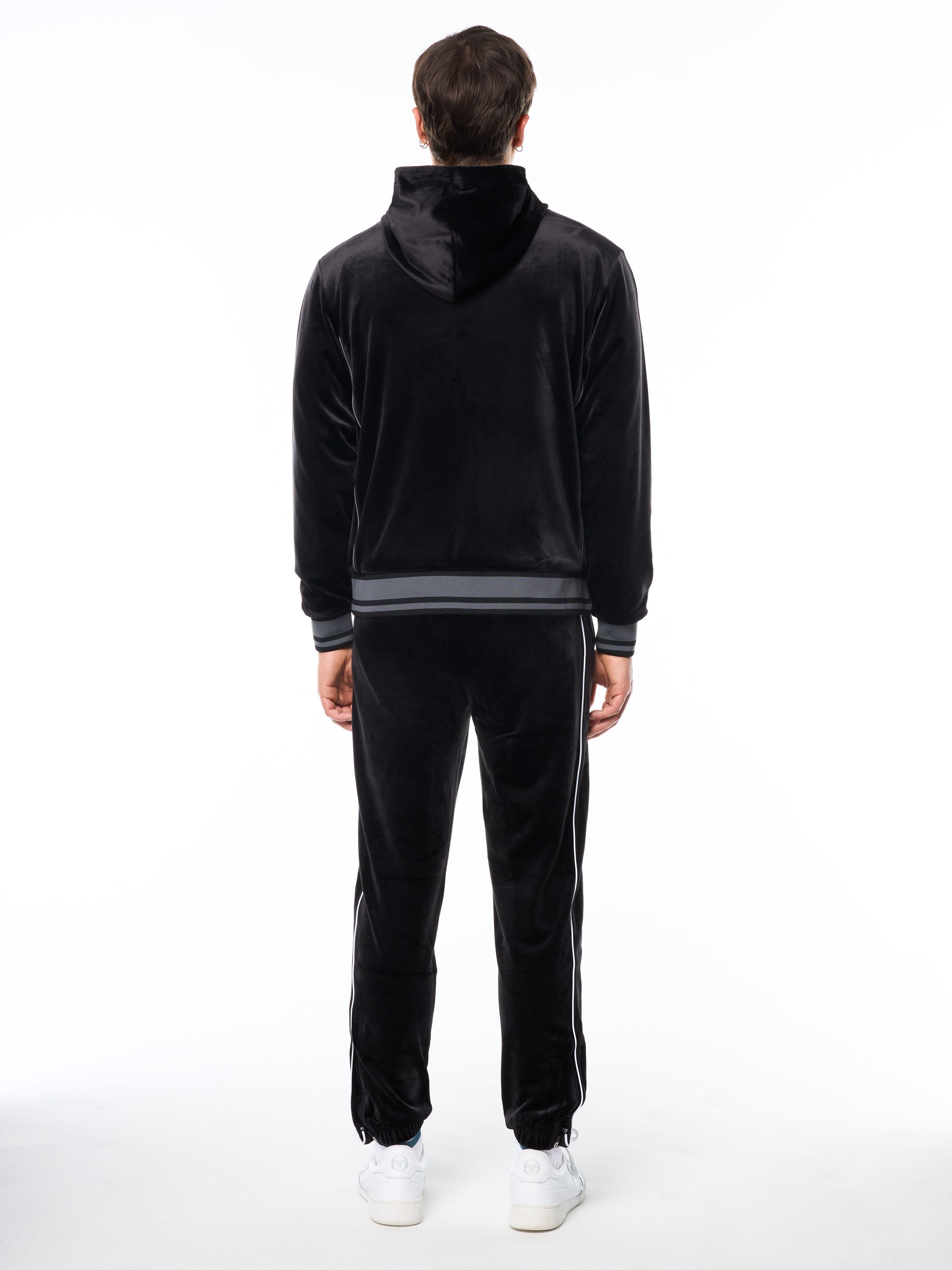 Viaggioa Reversible Velour Track Jacket-Black Beauty