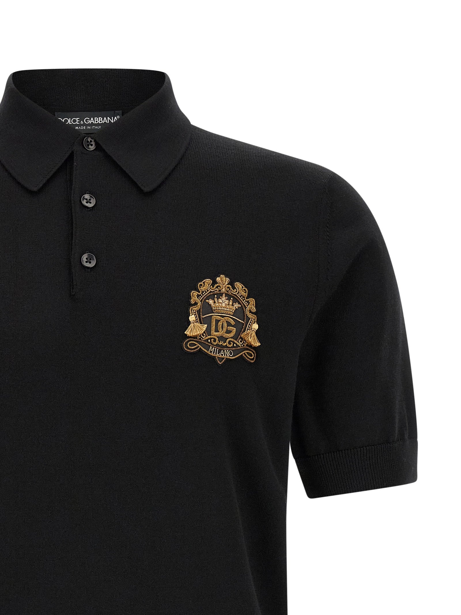Virgin Wool Polo Shirt with Comfort Patch