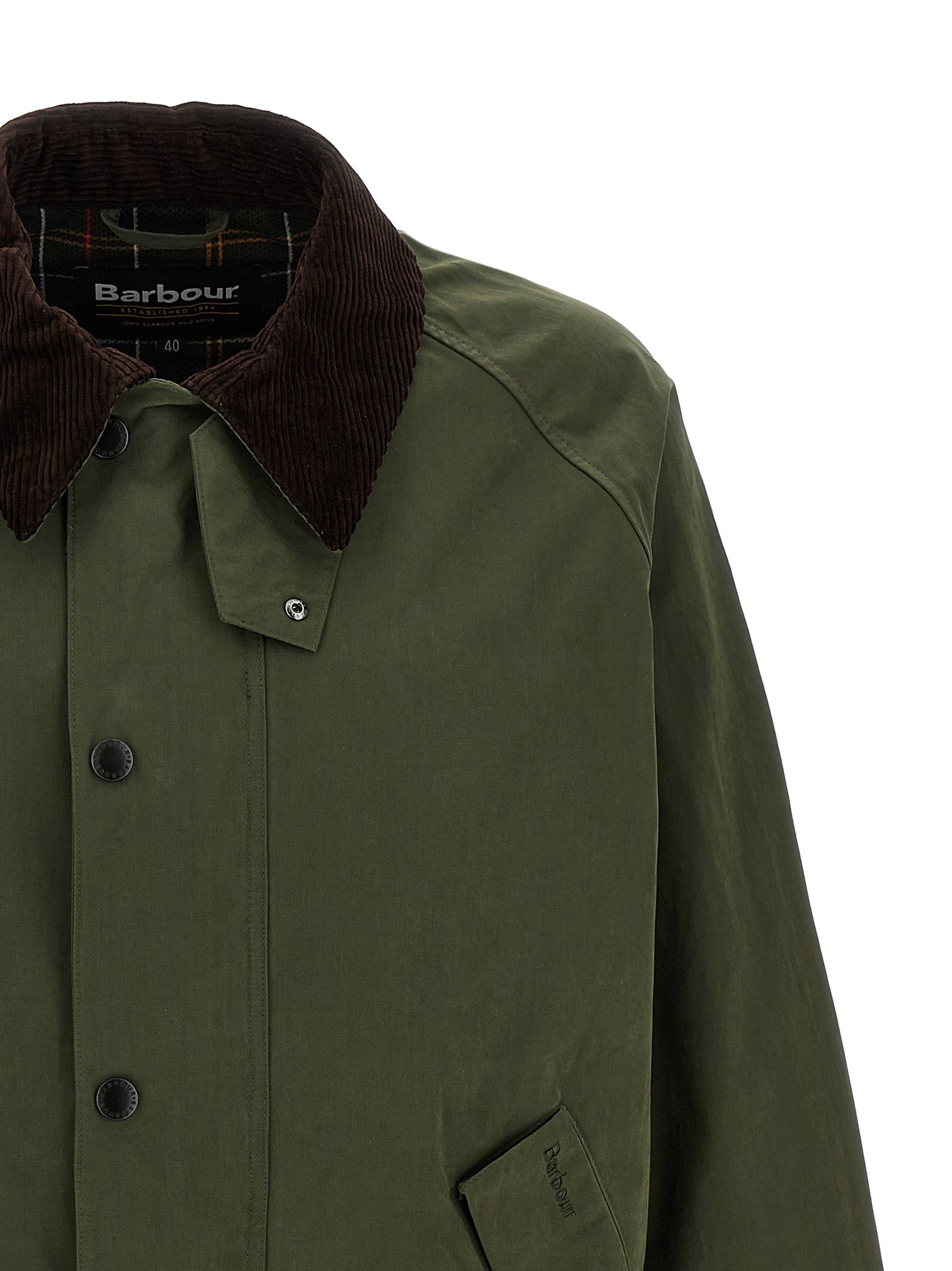 Waxed Fabric Travel Jacket with Corduroy Collar for Comfort and Breathability