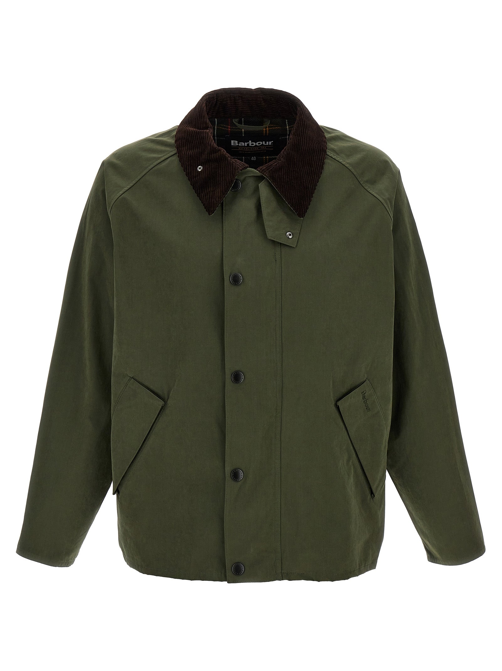 Waxed Fabric Travel Jacket with Corduroy Collar for Comfort and Breathability