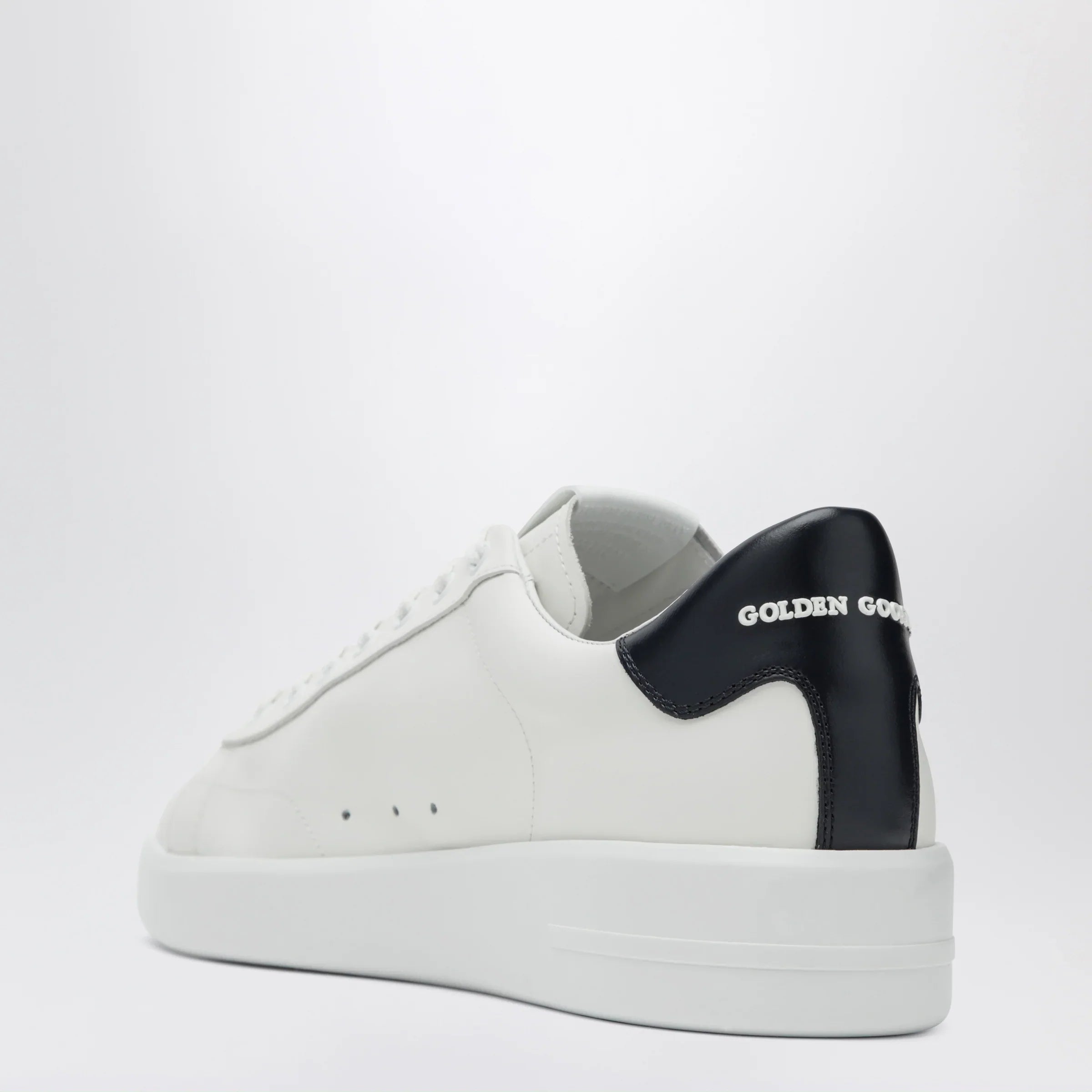 White Blue Leather Comfortable Everyday Sneakers