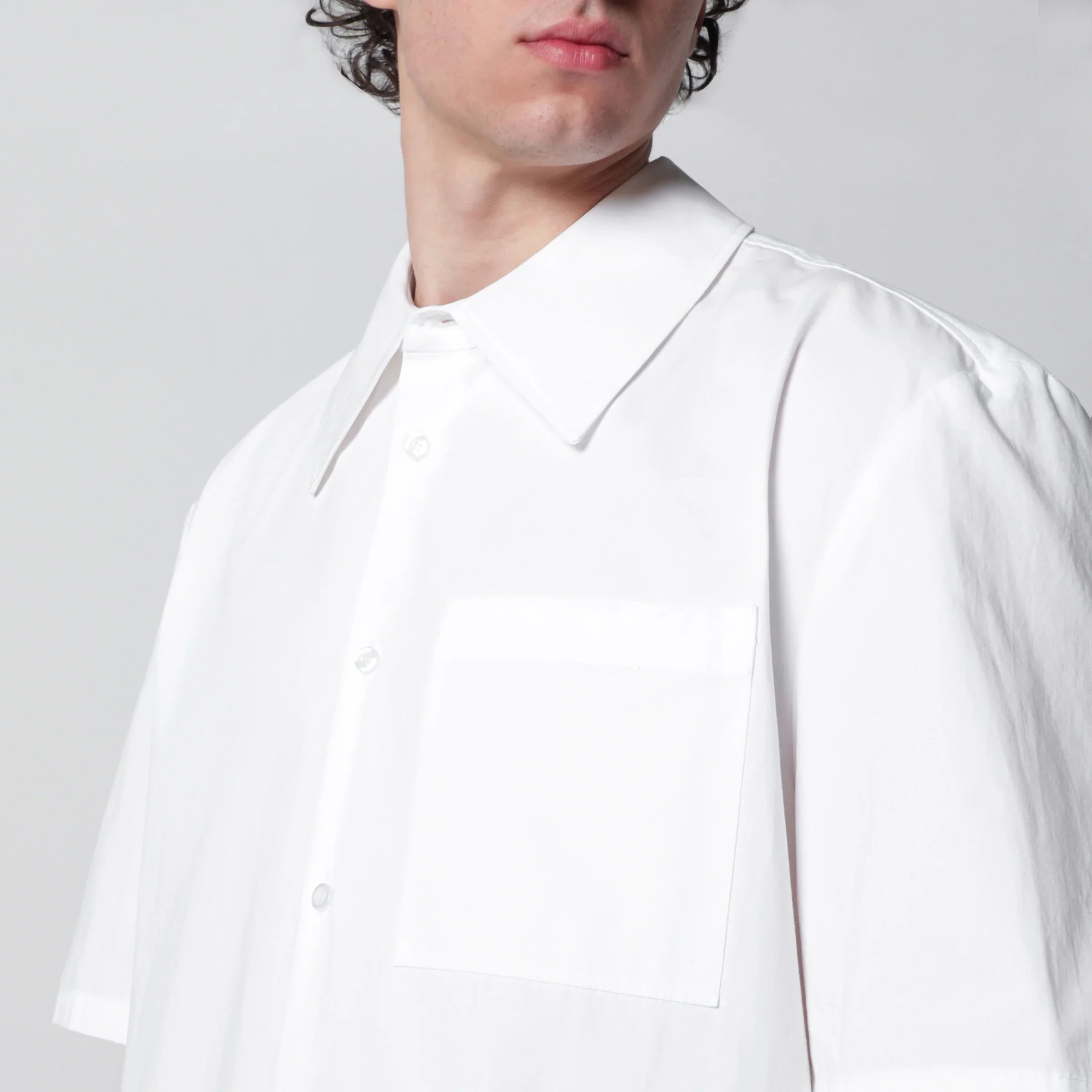 White Cotton Poplin Shirt for Summer Comfort