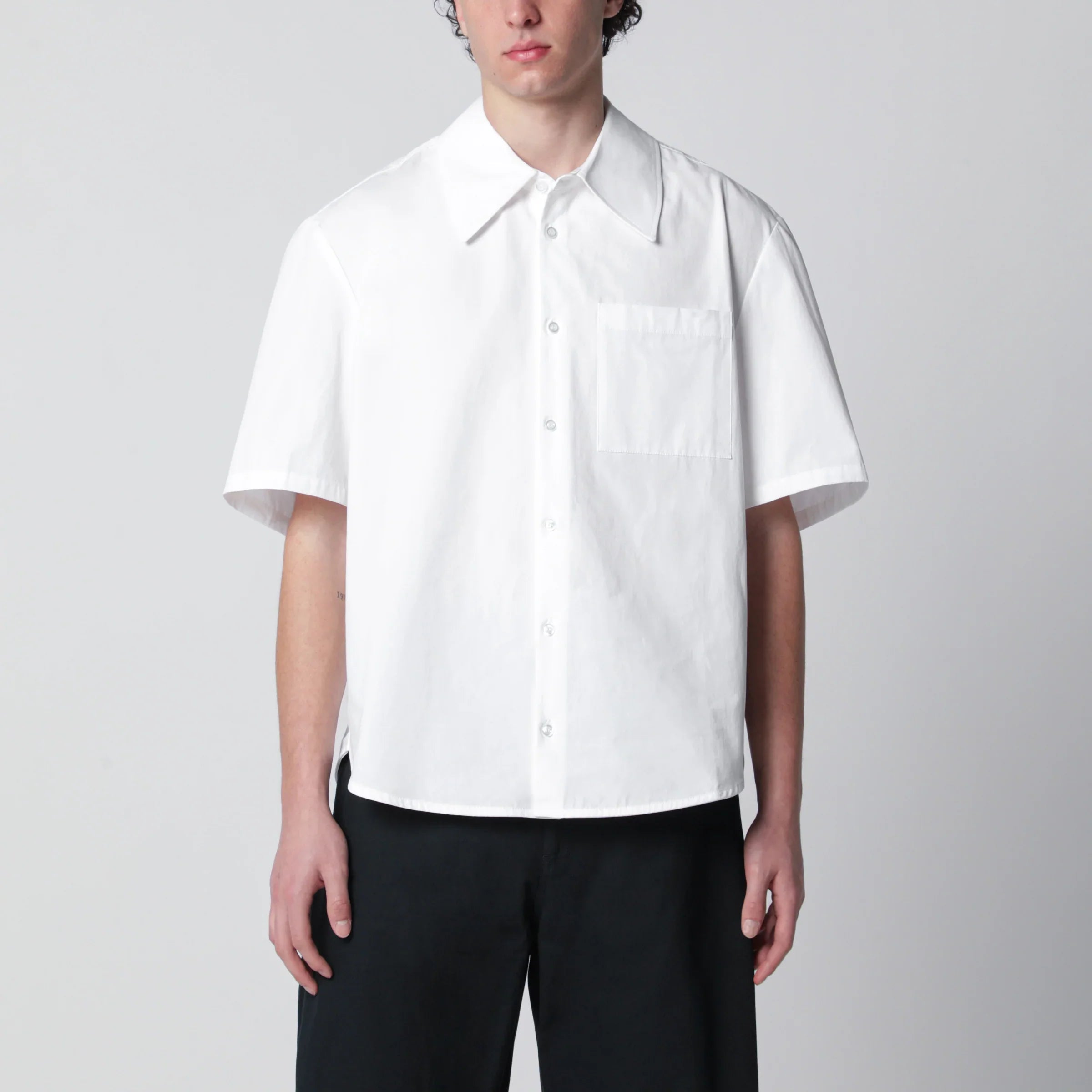 White Cotton Poplin Shirt for Summer Comfort
