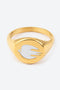 White Enamel Gold Dove Ring
