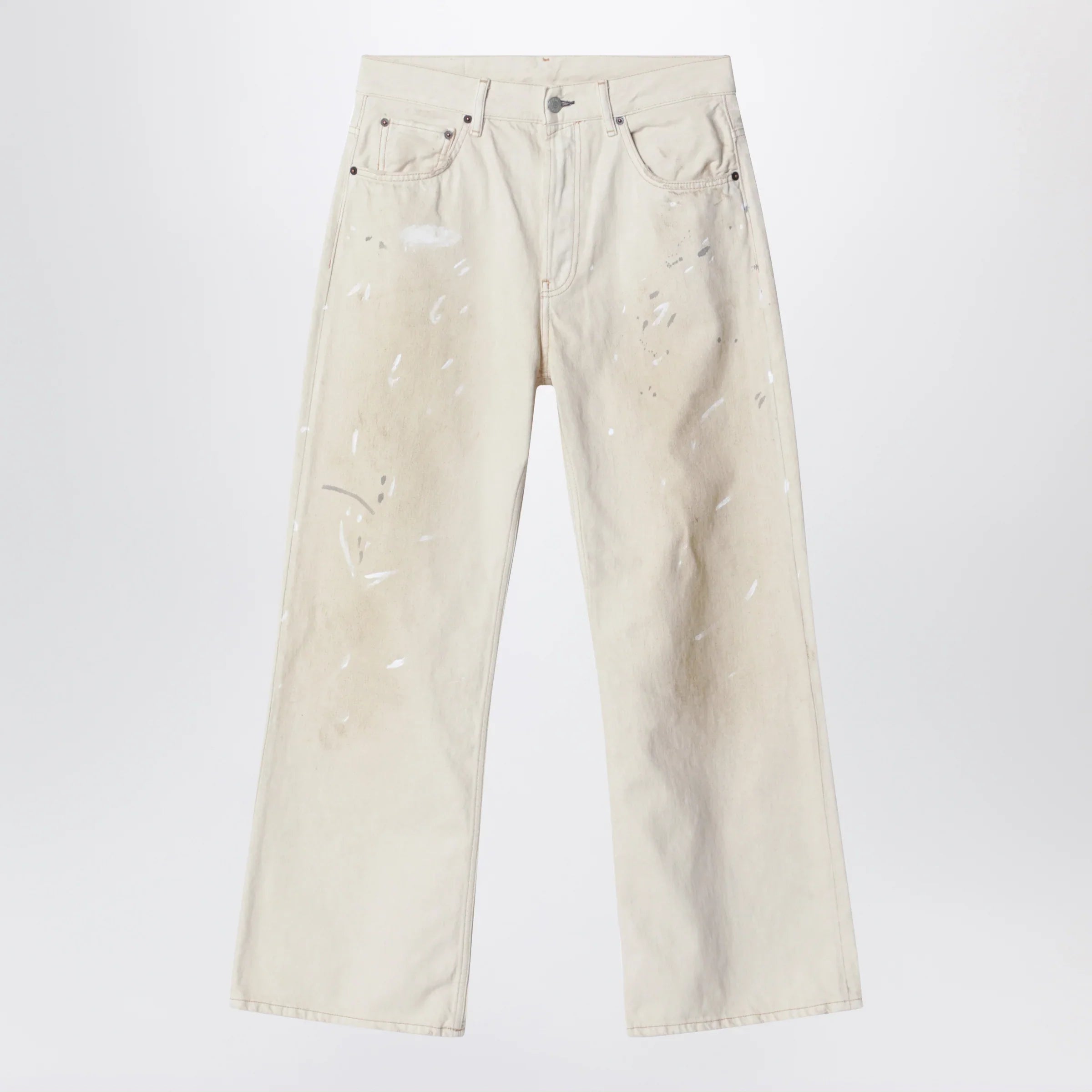 White Regular Fit Denim Jeans Comfortable Everyday Wear