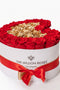 Heart White Box | Red & Gold Roses